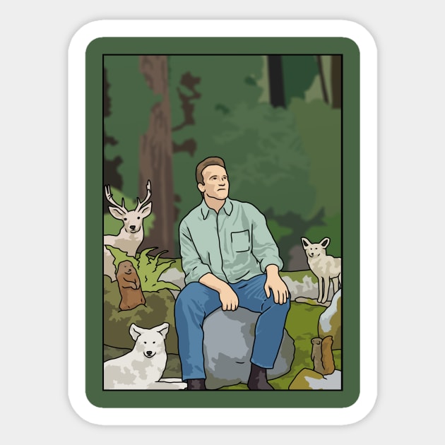 Arnold Schwarzenegger "One With Nature" Sticker by Third Wheel Tees